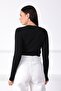 Black Round Neck Super Thin 100% Organic Cotton Women's Knitwear Sweater - 5
