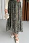 Women's Ethnic Printed Chiffon Lined Skirt