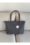 Askilari Large Gray Women's Shoulder Bag with Ring Detail En42 Boy32 - 4