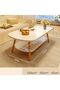 Modern Coffee Table White 2 Layer - 2
