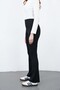Women's Black Stretchy Stretch Fabric High Waist Shaping / Sculpting Flared Leggings Pants - 8
