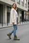 Real Leather Green Suede Women's Boots – Thick Sole, Lace-Up, Zippered, Casual Comfortable Boots - 3