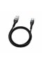 كابل USB-A إلى USB-C، شحن سريع 60 واط، طول 1200 مم، أسود، مصنوع من المعدن والسيليكا جل، CA1