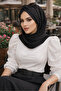 شال أسود مسطح ملتوي جاهز