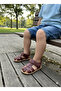 Genuine Leather Burgundy Rabbit Daily Orthopedic Children's Sandals - 5