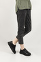 Women's Black Zippered Wedge Sole Genuine Leather Sneakers - 8