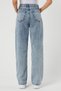 Light Snow Wash High Waist Casual Women's Tube Leg Denim Palazzo Pants - 5