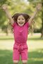 Children's Set - Button Detailed Summer Set for Girls and Boys, Unisex Fuchsia Children's Top and Bottom Set - 5