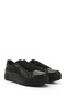 Women's Charcoal Lace-Up Padded Sole Genuine Leather Sneakers - 8