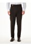 Men's Regular Fit High Waist Pleated Buckle Fabric Trousers - 3