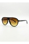 Unisex Tina Aviator Sunglasses Uv400 Brown Black - 4