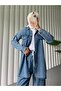 Buttoned Pocket Detailed Wide Leg Trousers Jeans Set - 5