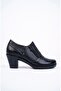 Genuine Leather Black Women's Leather Classic Heeled Shoes Dp37-1104 - 6