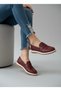 Women's Marcella Burgundy Casual Flat Loafer Shoes