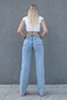 -Ice Snow Lycra Super High Waist Loose Jeans Palazzo Trousers. (Super High) Wide Leg - 5
