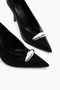 Women's Black Neolit High Heel Shoes with Buckle Detail on the Sole and Pointed Toe - 3