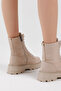 Women's Cream Suede Poly Sole Comfortable Fit Lace Up Boots - 4