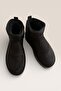 Women's Black Mini Suede Fur Lined High Thick Sole Winter Boots - 5