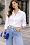 Women's Oversized Long Sleeve 100% Cotton White Shirt