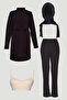 Full Covered Hijab Swimsuit Black Beach Wear 0013 - 2