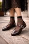 Victoria Shiny Patent Leather Brown Buckle Women's Ballerinas – Casual Stylish Mary Jane Shoes - 3
