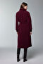 Fur Collar Belt Detailed Giy Çık Bordo 0316 - 5