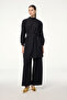 Black Tunic with Stone Detail on Collar and Sleeves and Belt 1551