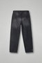 Men's Baggy Fit Embroidered Frayed Jean Trousers Black - 2