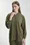 Stone Embellished Detailed Zippered Double Khaki Suit 1456 - 2
