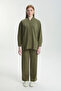 Stone Embellished Detailed Zippered Double Khaki Suit 1456 - 3