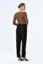 Elastic Waist Button Detailed Cigarette Black Trousers 0251 - 6
