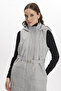 Hooded Pocket Detailed Gray Vest 0087 - 4