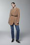 Double-Breasted Collar Belt Detailed Camel Jacket 0170 - 4