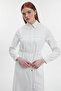 Ribbon Embroidery and Bead Detailed Giy Çık Ecru 0267 - 2