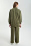 Stone Embellished Detailed Zippered Double Khaki Suit 1456 - 5