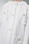 Tweed Textured Pocket Detailed Ecru Jacket 0151 - 2