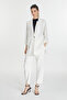 Sleeve Detailed Jacket Trousers Ecru Set 1144 - 3