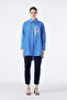 Striped Stone Embroidered Blue Tunic 1544