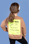 Girl's Relax Fit Crew Neck Drop Shoulder Printed Sweatshirt - 2 Yarns - 2