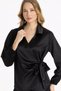 Ceemoda Double-Breasted Side Tie Satin Blouse Shirt