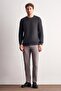 Smoked Long Sleeve Crew Neck Plain Cotton Comfort Fit Sweatshirt 1013255150 - 2