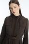 Hooded and Belted Brown Overcoat 13955 - 2