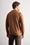 Brown Long Sleeve Crew Neck Plain Cotton Comfort Fit Sweatshirt 1013255150 - 5