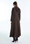 Hooded and Belted Brown Overcoat 13955 - 5