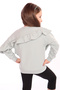 Girl's Oversize Crew Neck Drop Shoulder Asymmetrical Sweatshirt - Ruffle Detail & 2 Strands - 2