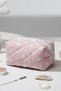 Quilted Star Pattern Makeup Bag Cosmetic Organizer - Large Size Travel Type Makeup Bag - 8