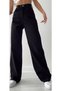 The Black Women's Loose Lycra 90's Non-Fading Fabric Super High Waist Loose Leg Denim Palazzo Pants