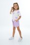 Girl's 2-Piece Set Printed Crew Neck T-Shirt & Pocket Shorts with Elastic Waist - 2