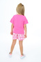 Girl's 2-Piece Set Printed Crew Neck T-Shirt & Elastic Waist Shorts - 3