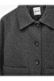Pocketed Buttoned Long Sleeve Short Melton Jacket - 6